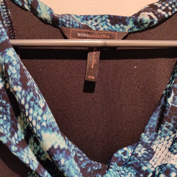 BCBGMaxAzria blue and black snake print dress - Picture 2 of 3